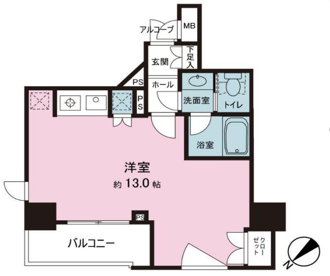 中央区銀座のマンションの間取り