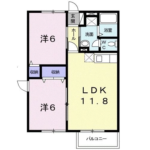 瀬戸内市長船町土師のアパートの間取り