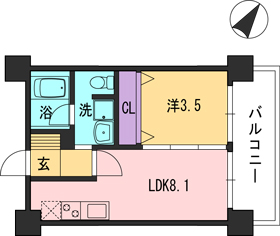 【福岡市博多区豊のマンションの間取り】