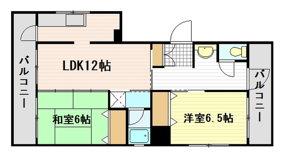 広島市南区出島のマンションの間取り