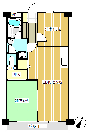 森田マンション１号棟の間取り