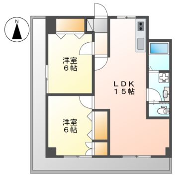 名古屋市北区鳩岡のマンションの間取り