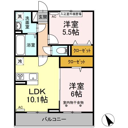 D-room本町108の間取り