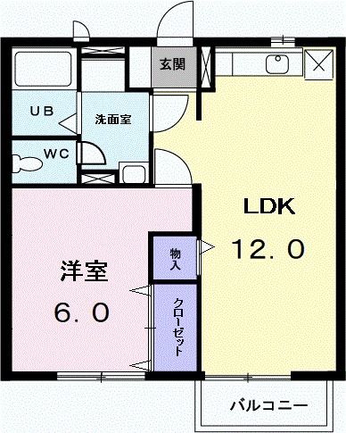 太田市東新町のアパートの間取り