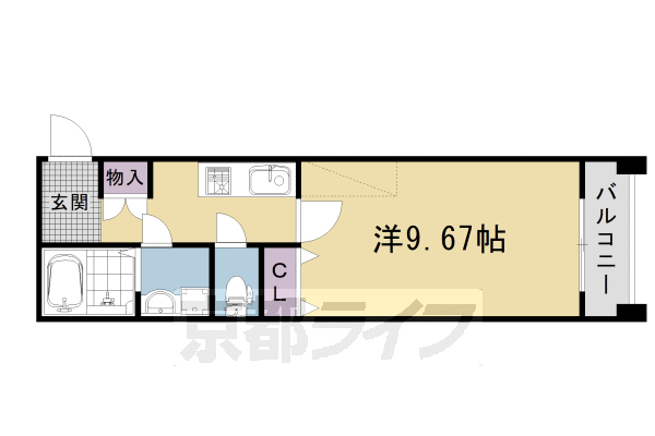 京都市北区紫野上御所田町のマンションの間取り