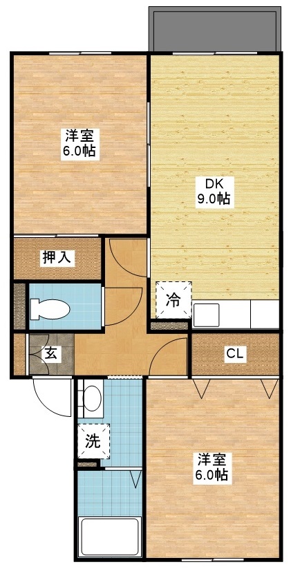 セジュールあいのＢ棟の間取り