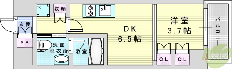 大阪市淀川区塚本のマンションの間取り