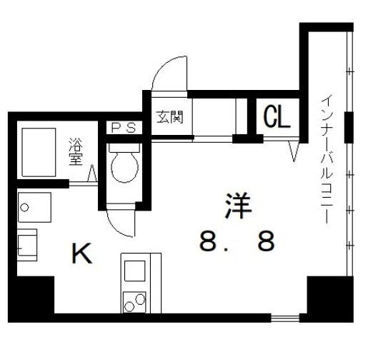 八尾市山本町南のマンションの間取り