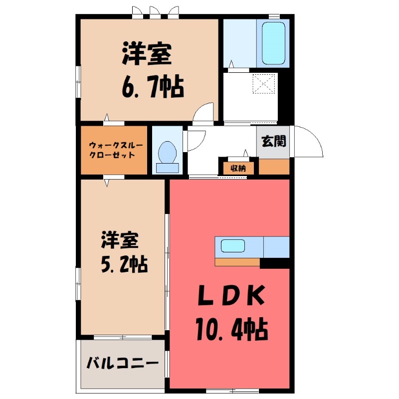 エスパシオフェリス Aの間取り