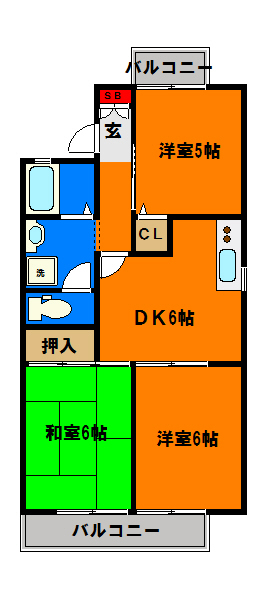 グランドサン　参番館の間取り