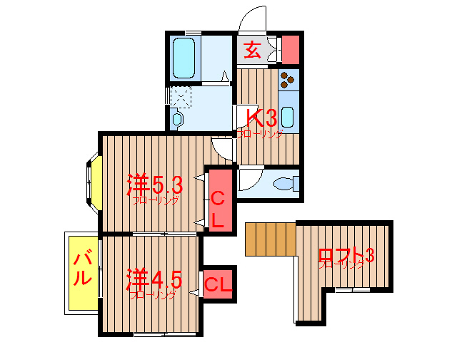 船橋市芝山のアパートの間取り