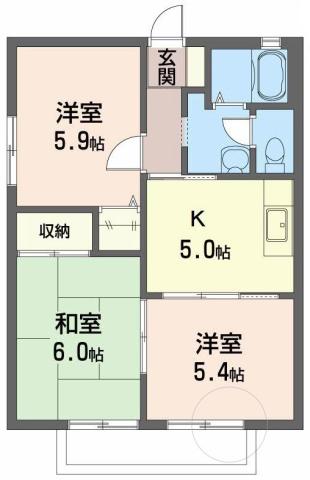 サンカーサ矢三の間取り