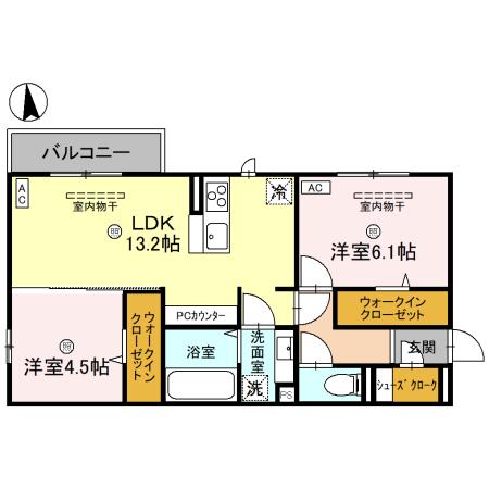 D-Residence高木中央202の間取り