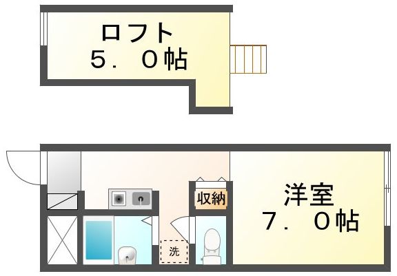 坂出市白金町のアパートの間取り