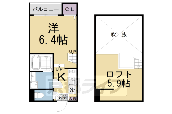 京都市伏見区醍醐新開のアパートの間取り