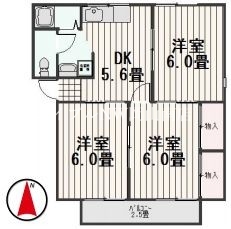 岡山市南区福島のアパートの間取り