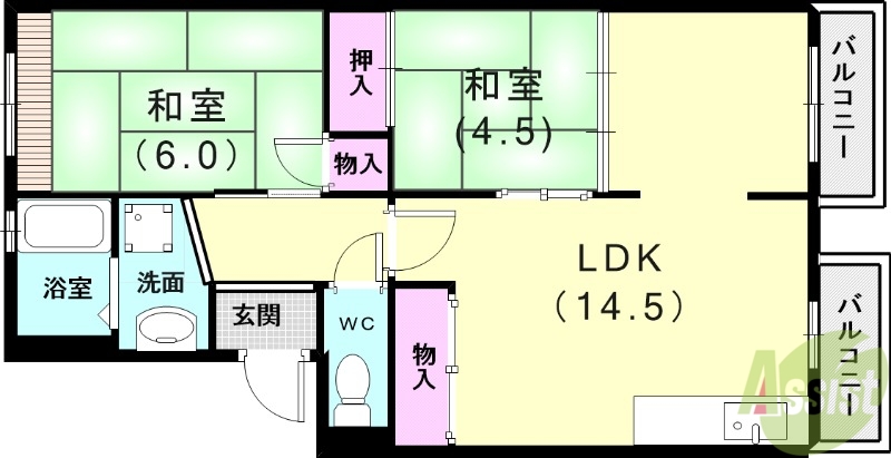 グリーンハイツ白川の間取り