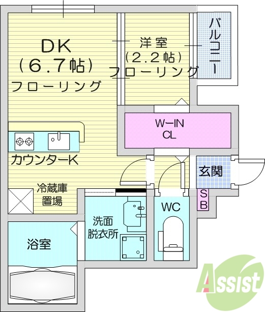 【グランドール川内2の間取り】