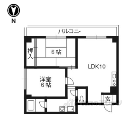 【京都市山科区四ノ宮垣ノ内町のマンションの間取り】