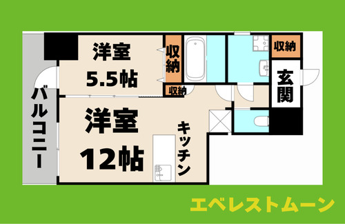 名古屋市熱田区新尾頭のマンションの間取り