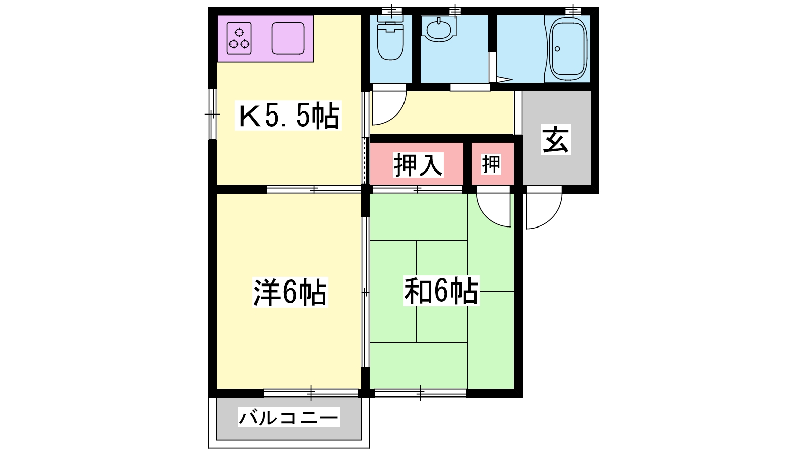 朝来市桑市のアパートの間取り