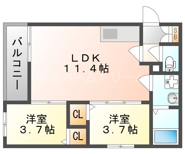 守口市藤田町のアパートの間取り