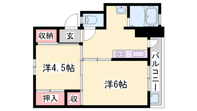 加西市北条町北条のマンションの間取り