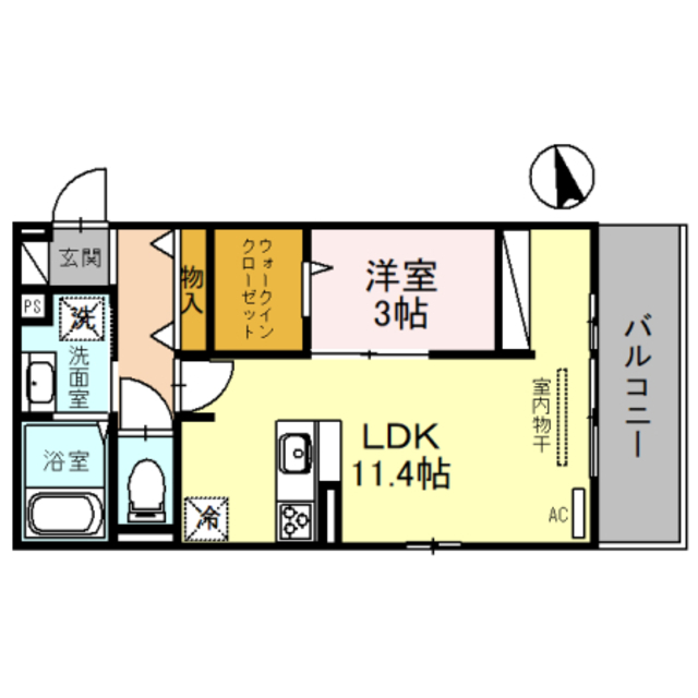 池田市住吉のアパートの間取り