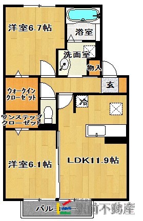 三井郡大刀洗町大字本郷のアパートの間取り