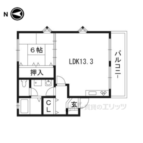 【京都市伏見区深草柴田屋敷町のアパートの間取り】