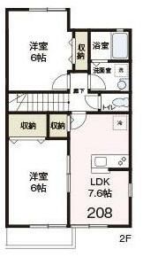 大和市西鶴間のアパートの間取り