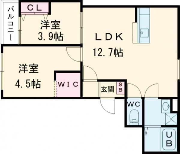 大和郡山市筒井町のアパートの間取り