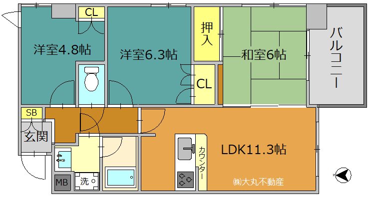 マイキャッスル北綾瀬の間取り