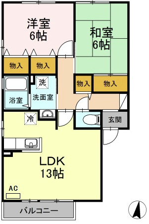 アメニティハイム兵庫南 B棟の間取り