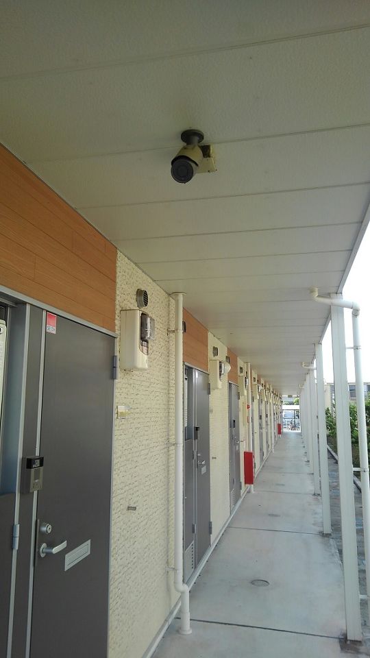 セキュリティ　共用スペースに防犯カメラが設置されております。