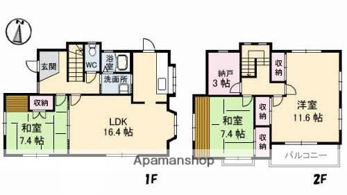 ＪＲ宇野線 早島駅 徒歩10分 2階建 築37年の間取り写真
