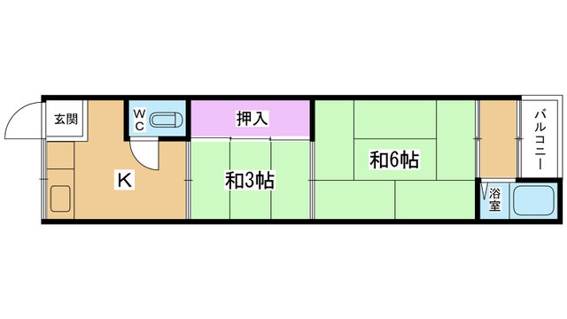 香芝市狐井のアパートの間取り