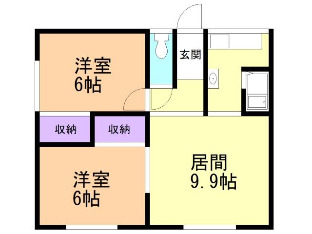 苫小牧市見山町のアパートの間取り