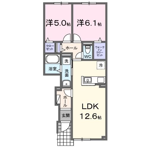 滝川市大町のアパートの間取り