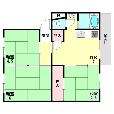 明舞北住宅の間取り