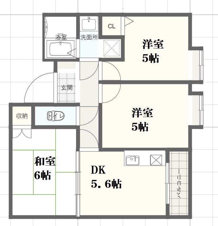 姫路市網干区垣内本町のマンションの間取り