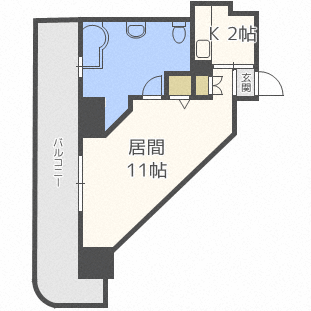 札幌市中央区南六条西のマンションの間取り