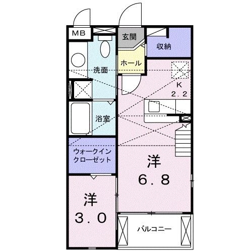 新居浜市坂井町のアパートの間取り