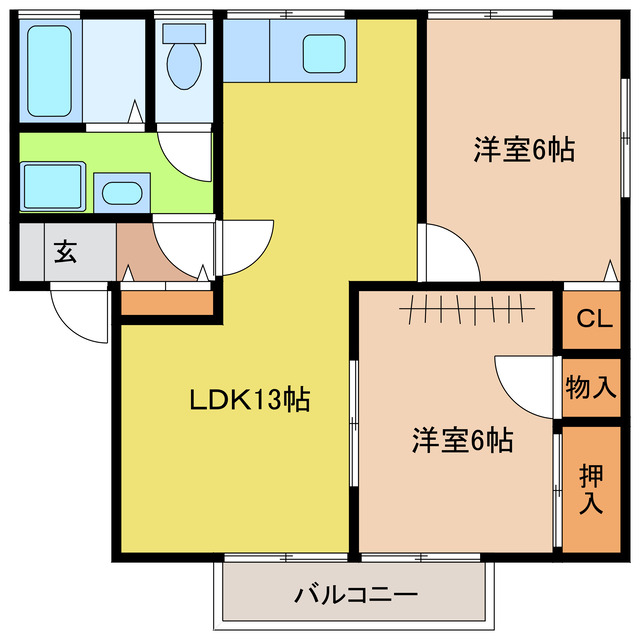 グランヴェール三河Ｂの間取り