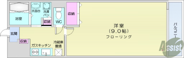 仙台市宮城野区原町のマンションの間取り