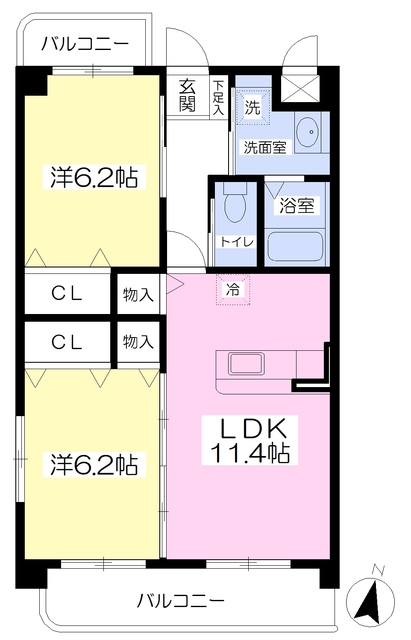 アリエス富合の間取り