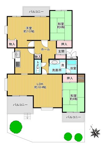 【パークサイド松が谷2号棟の間取り】