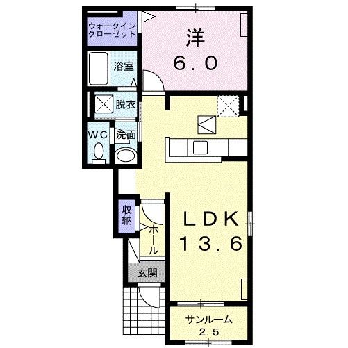 【美濃加茂市本郷町のアパートの間取り】