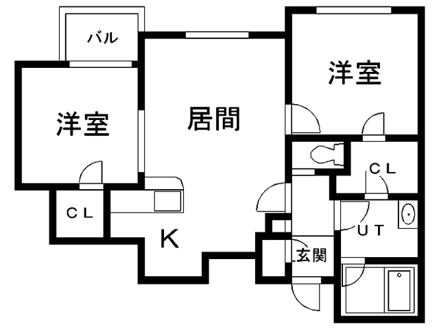 函館市松陰町のマンションの間取り