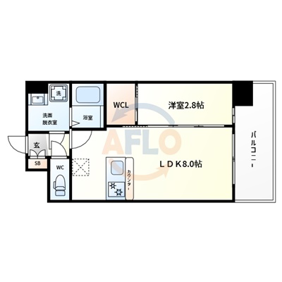 大阪市浪速区敷津西のマンションの間取り